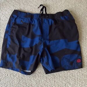 NWT Deus Ex Machina Swim Shorts Size Medium Blue & Black